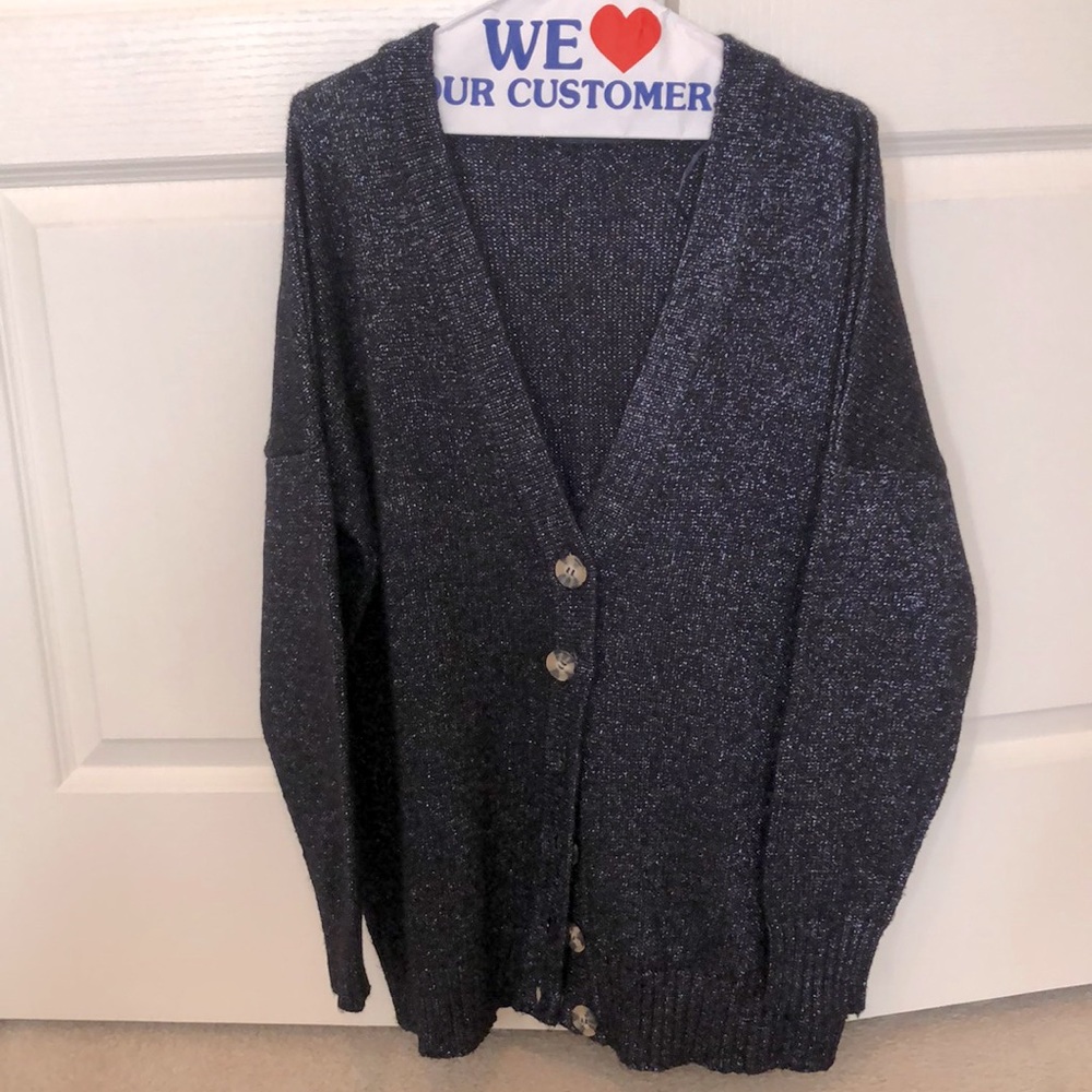 Zara Shiny Shiny Fabric Cardigan Size M